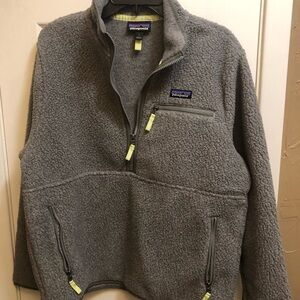 Patagonia Gray Fleece Jacket with Yellow Accents
